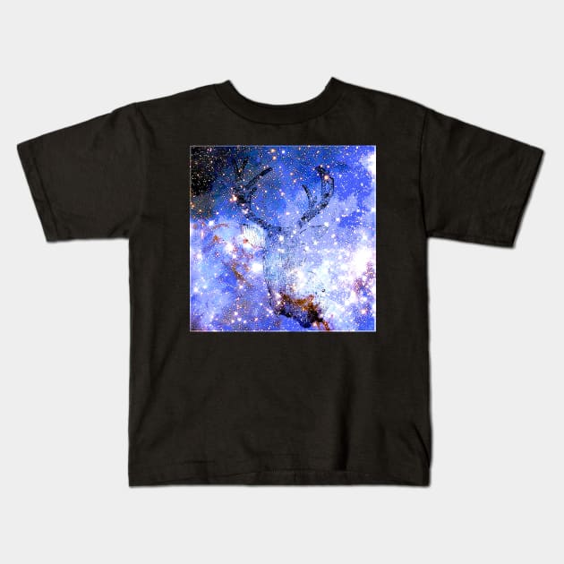 DEER AND STARS Kids T-Shirt by Overthetopsm